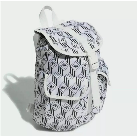 Adidas Women's Originals Utility Mini Backpack Girls Monogram Bags White LP6173 - Picture 2 of 15